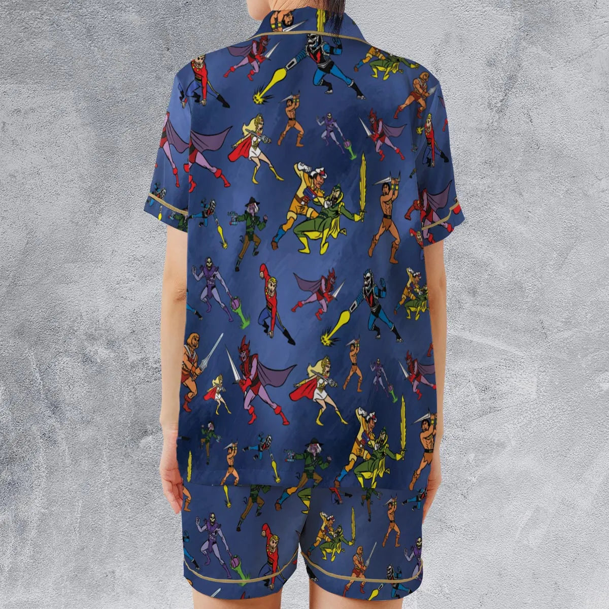 Satin Short-Sleeve Pajamas Set - 8U6ZD3WS