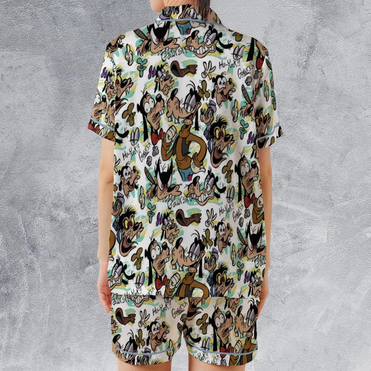 Satin Short-Sleeve Pajamas Set - 82B9WDJA