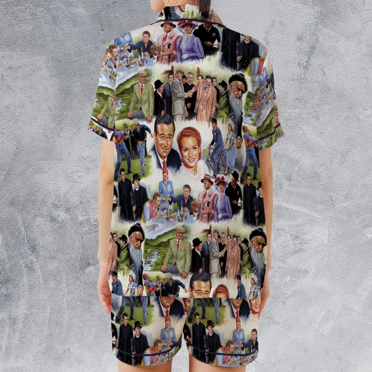 Satin Short-Sleeve Pajamas Set - F1AZPA72