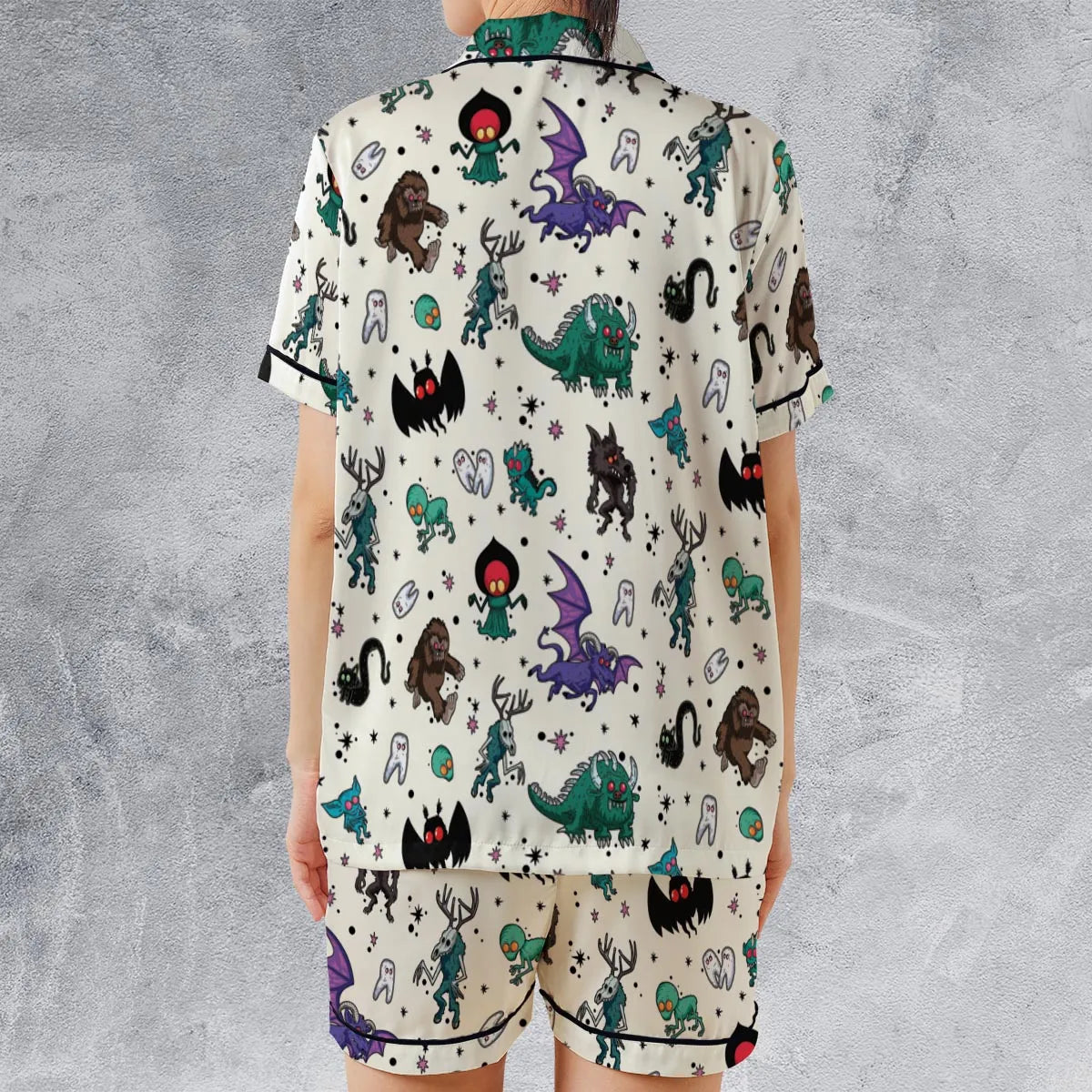 Satin Short-Sleeve Pajamas Set - BW8Y6N8B