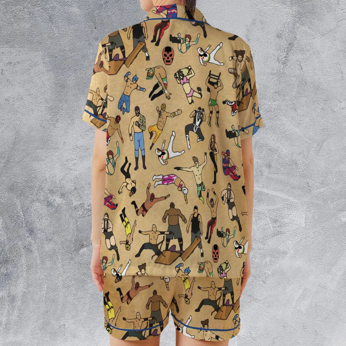 Satin Short-Sleeve Pajamas Set - 2L92X1XS