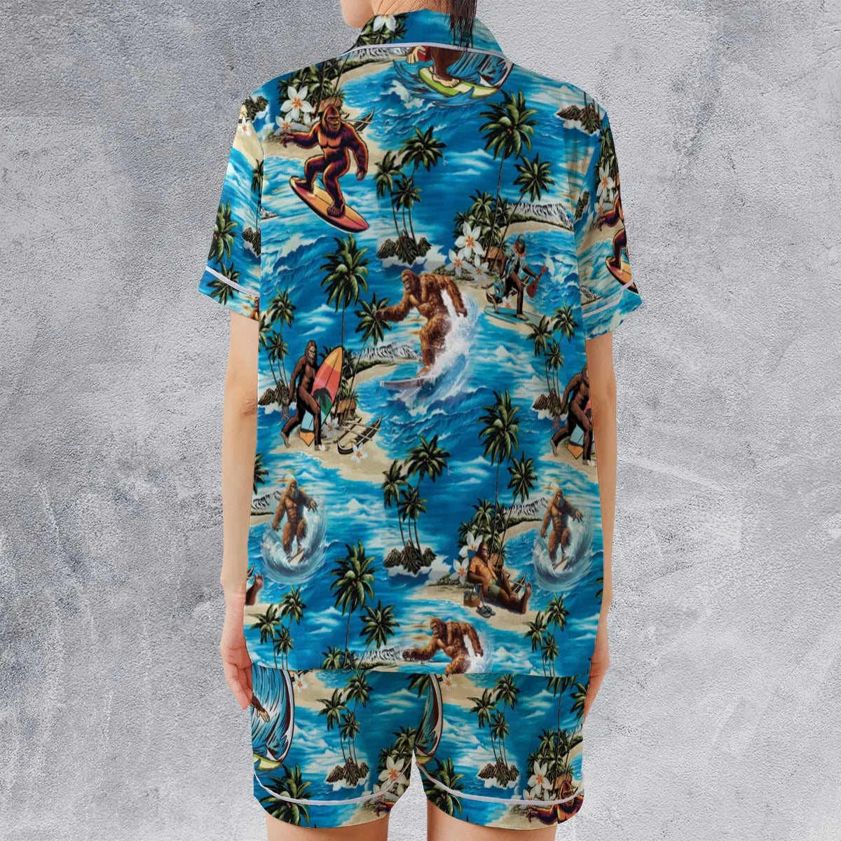 Satin Short-Sleeve Pajamas Set - UQW9FUVT