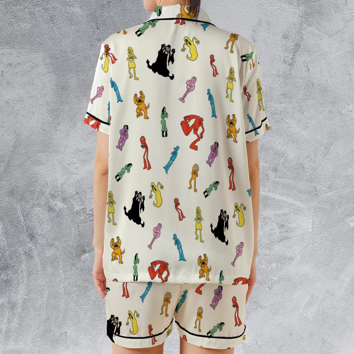 Satin Short-Sleeve Pajamas Set - 3CTENE2T