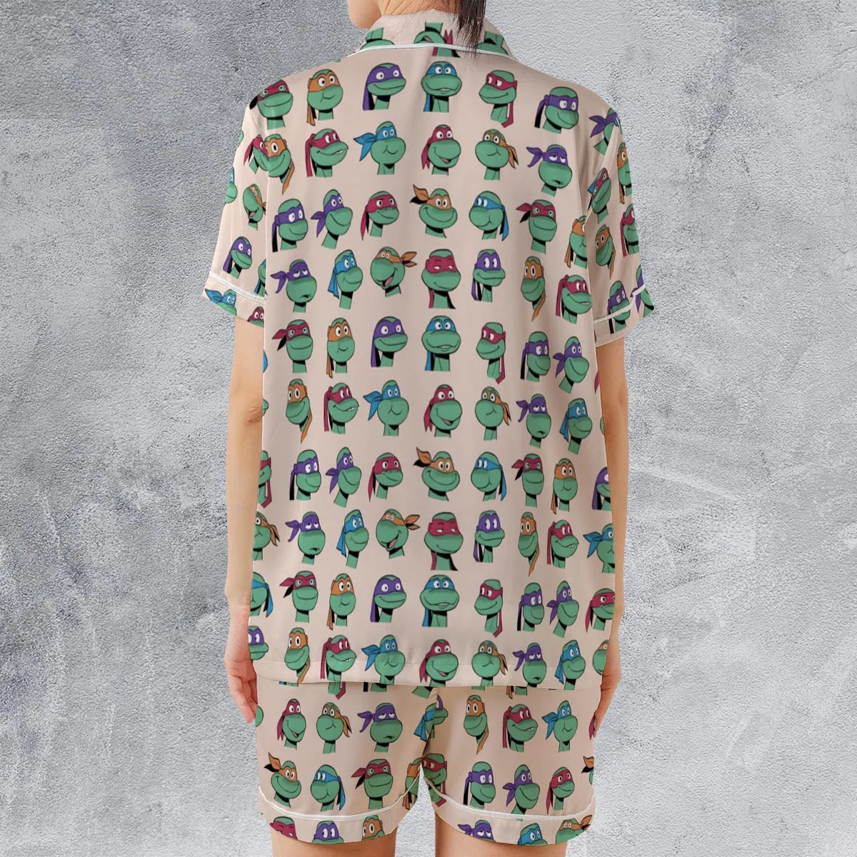 Satin Short-Sleeve Pajamas Set - FDUG9WXP