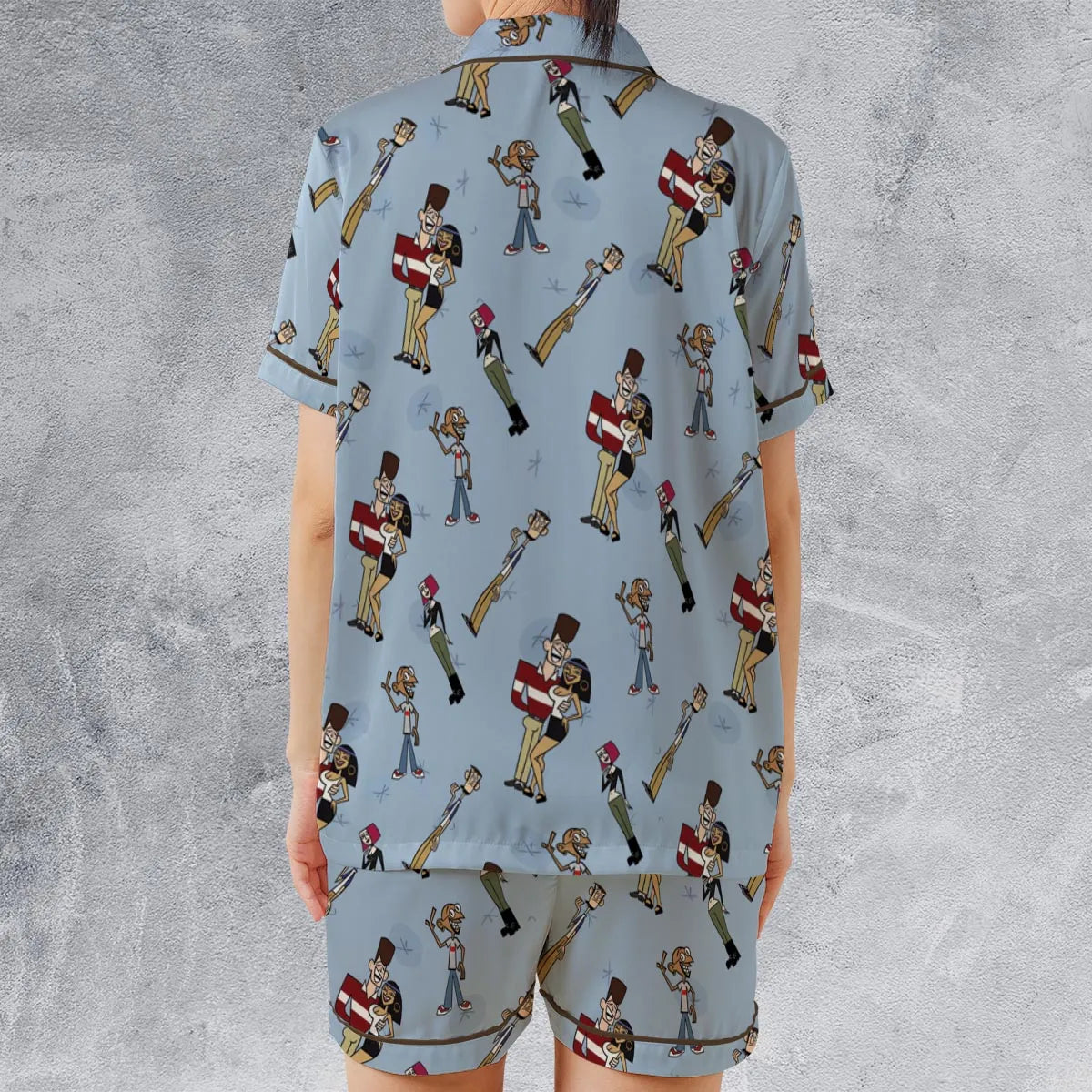 Satin Short-Sleeve Pajamas Set - 8K99AM62