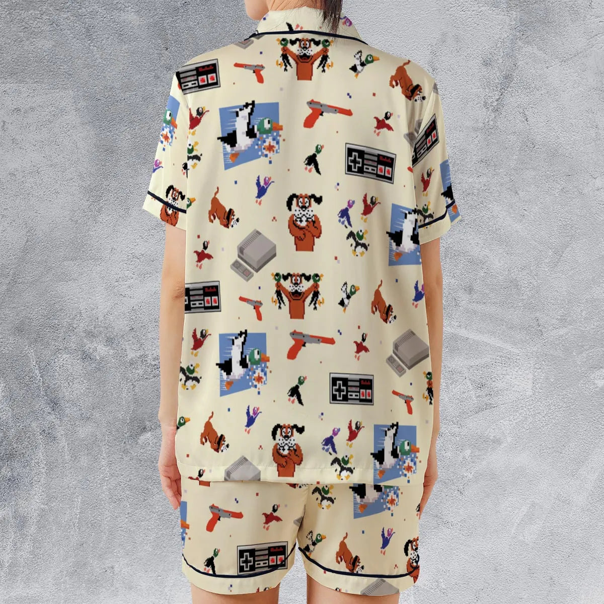 Satin Short-Sleeve Pajamas Set - S5PWHYB9
