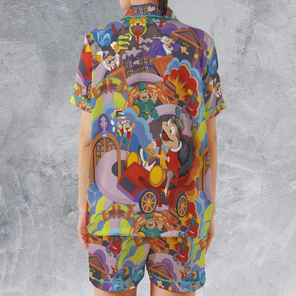 Satin Short-Sleeve Pajamas Set - CMXBS3AL