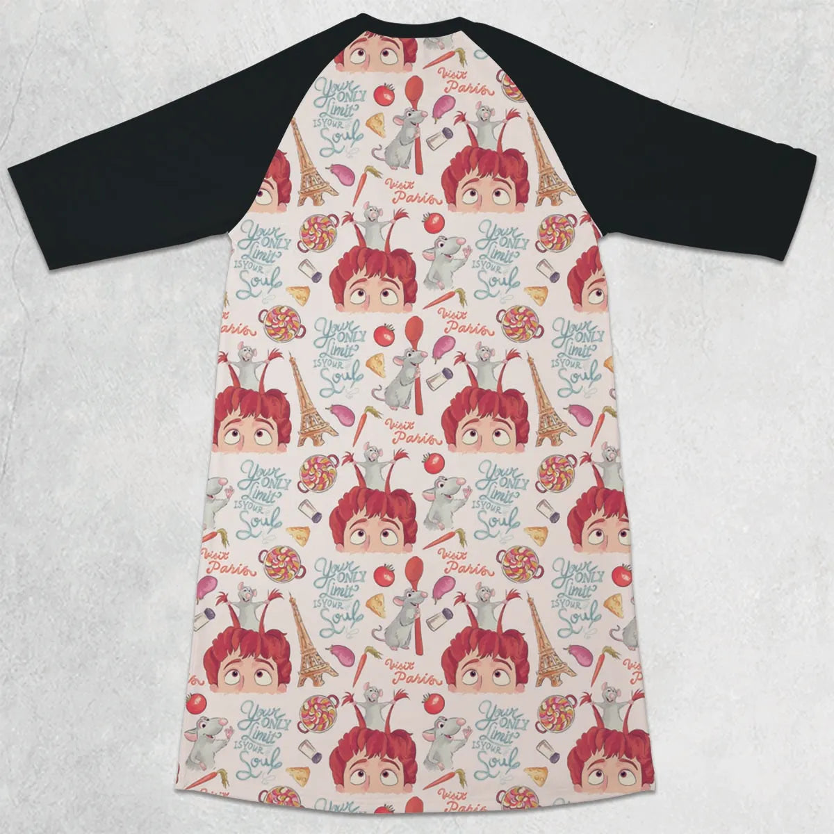 3/4 Sleeve Raglan Dress - V5U79E73