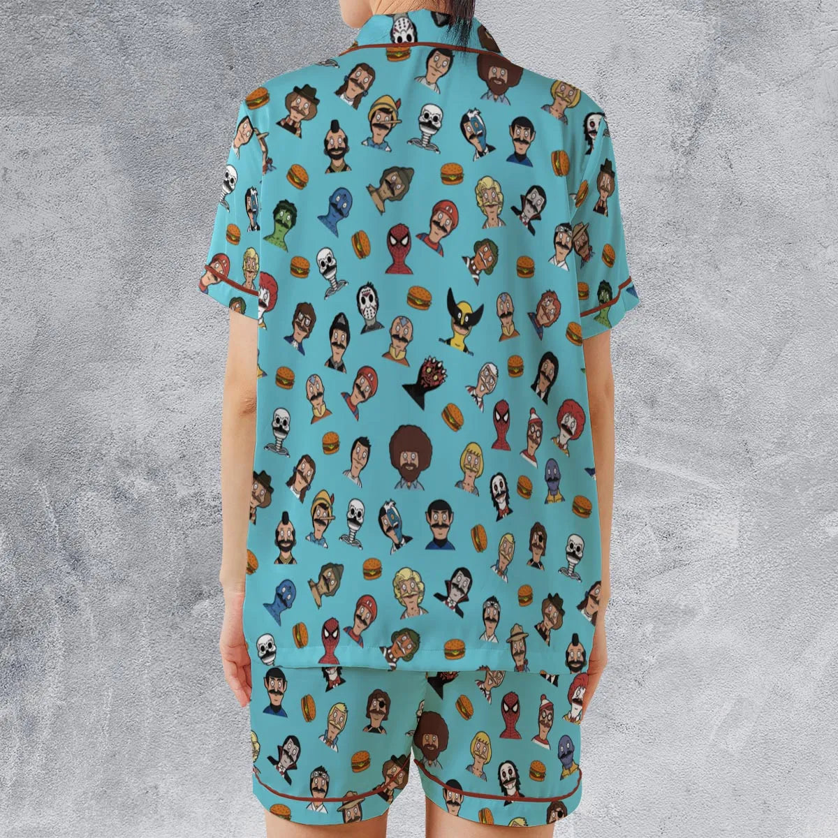 Satin Short-Sleeve Pajamas Set - RYS5Y725