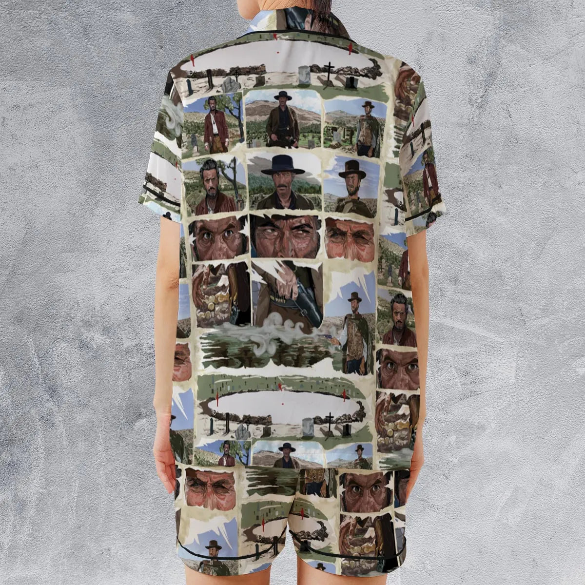 Satin Short-Sleeve Pajamas Set - WP125F1T