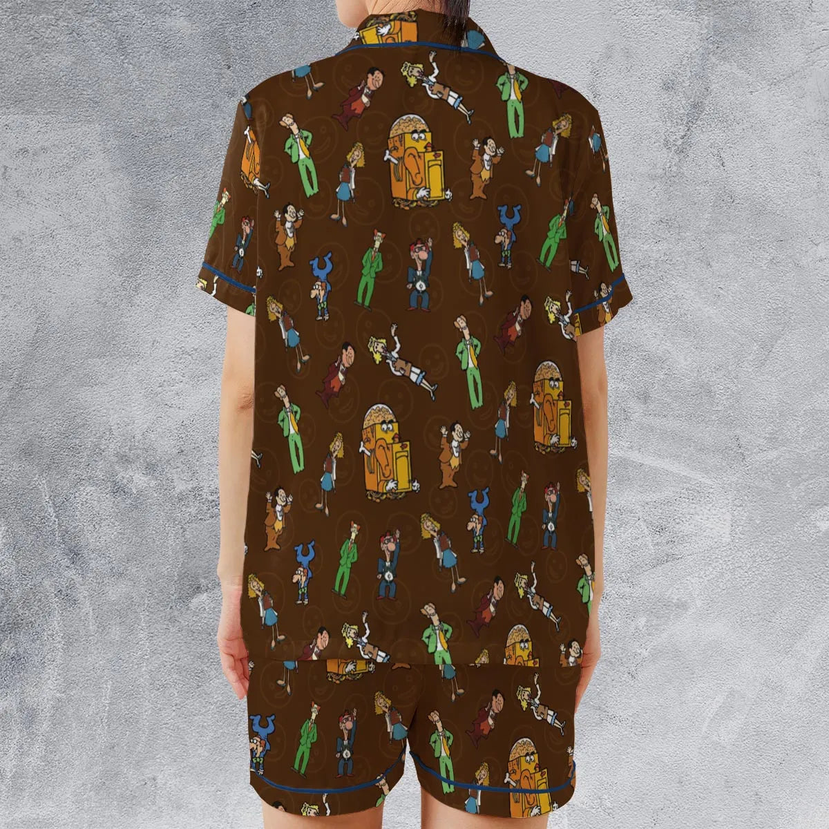 Satin Short-Sleeve Pajamas Set - GTNTBHVZ