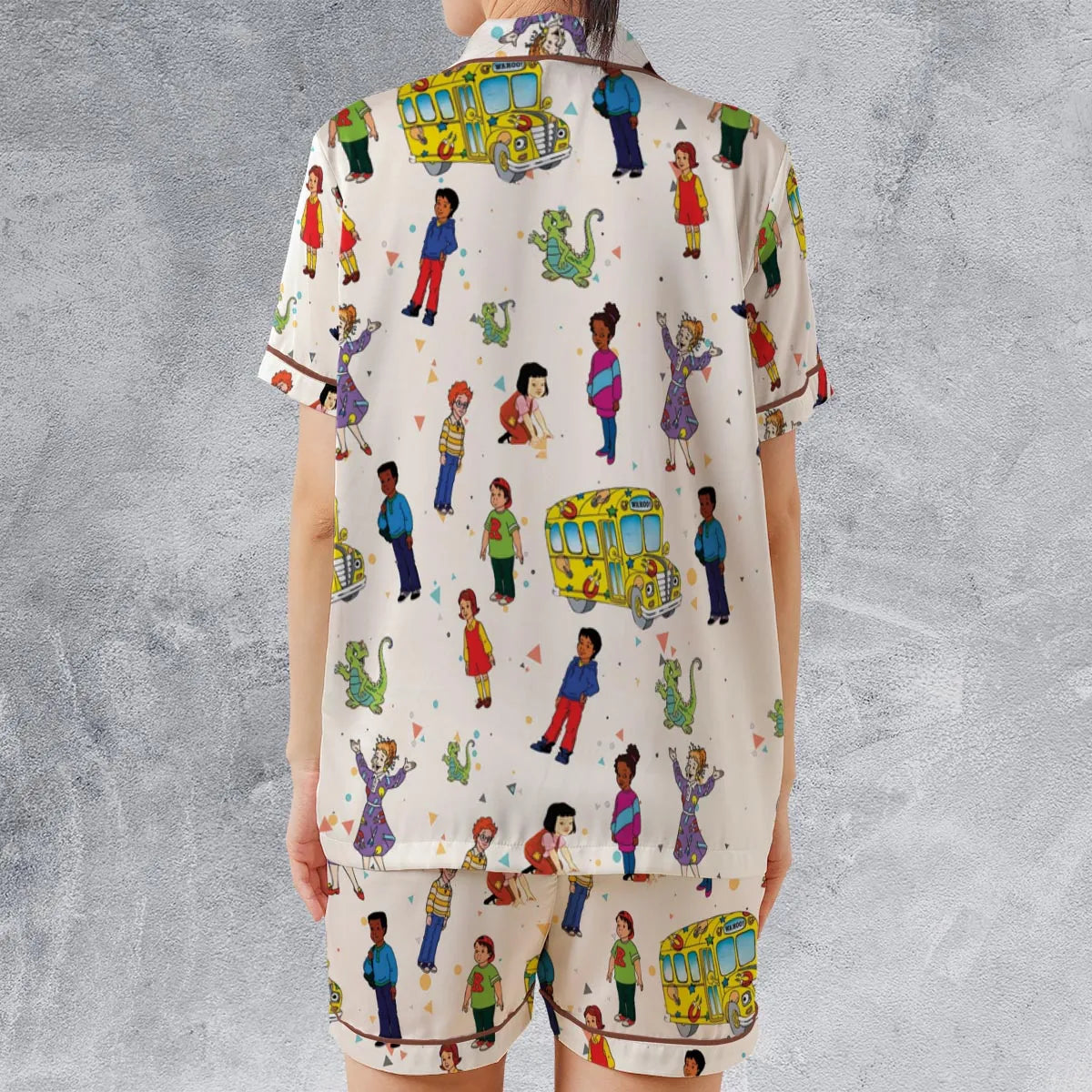 Satin Short-Sleeve Pajamas Set - V3G8HRAJ