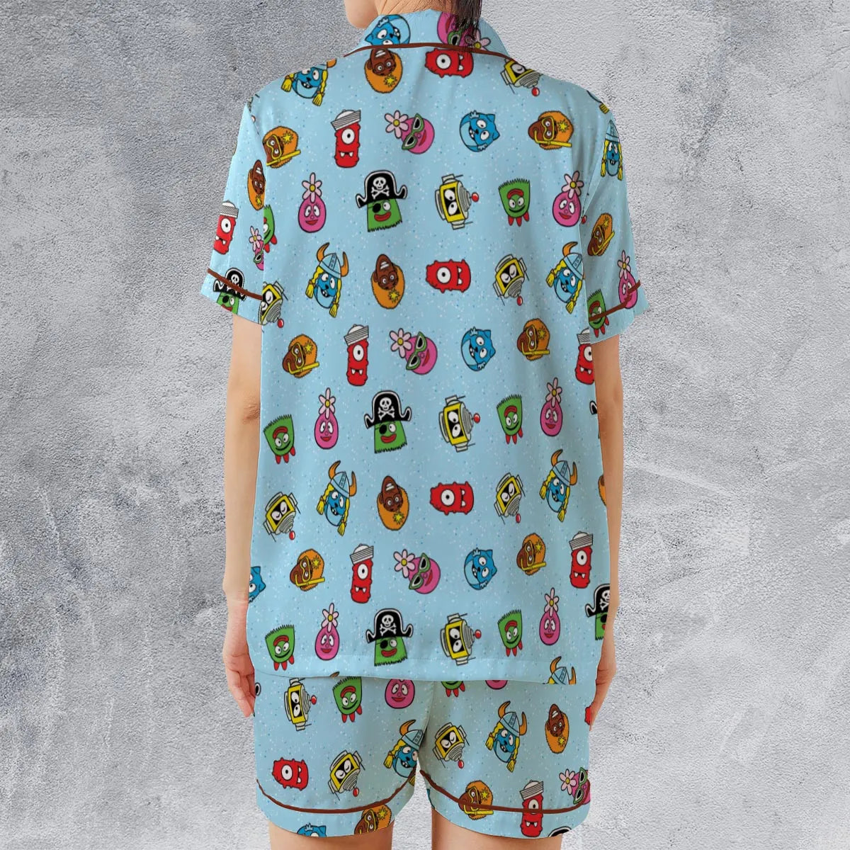 Satin Short-Sleeve Pajamas Set - KX1U9XG8