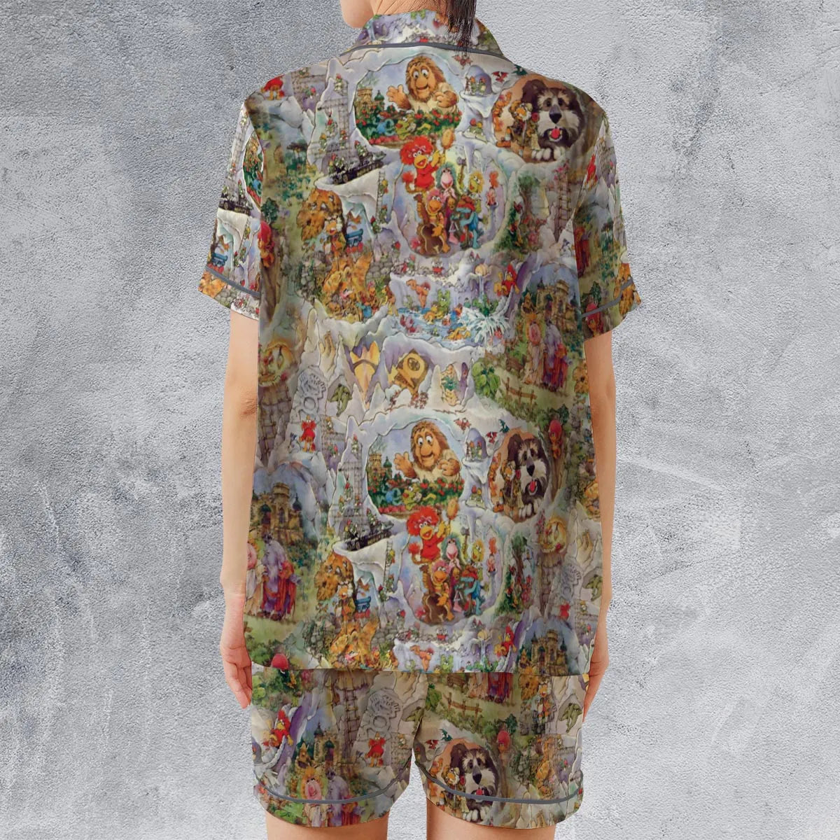 Satin Short-Sleeve Pajamas Set - MP9HQU1E