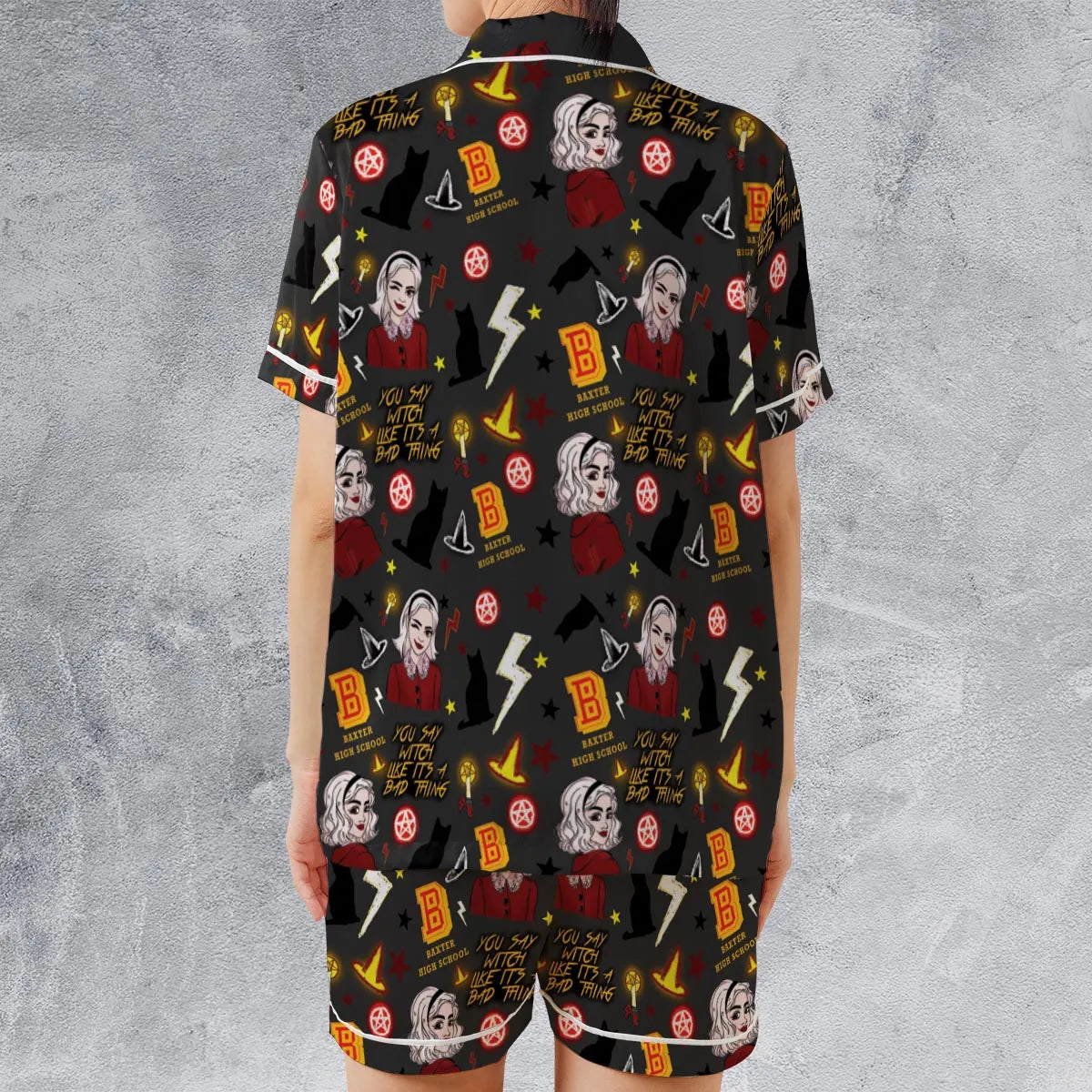 Satin Short-Sleeve Pajamas Set - MFG2H2MD