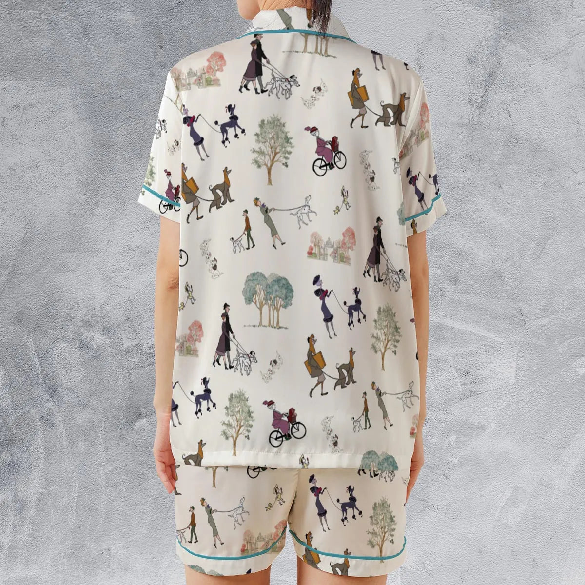 Satin Short-Sleeve Pajamas Set - 51P5MDCN