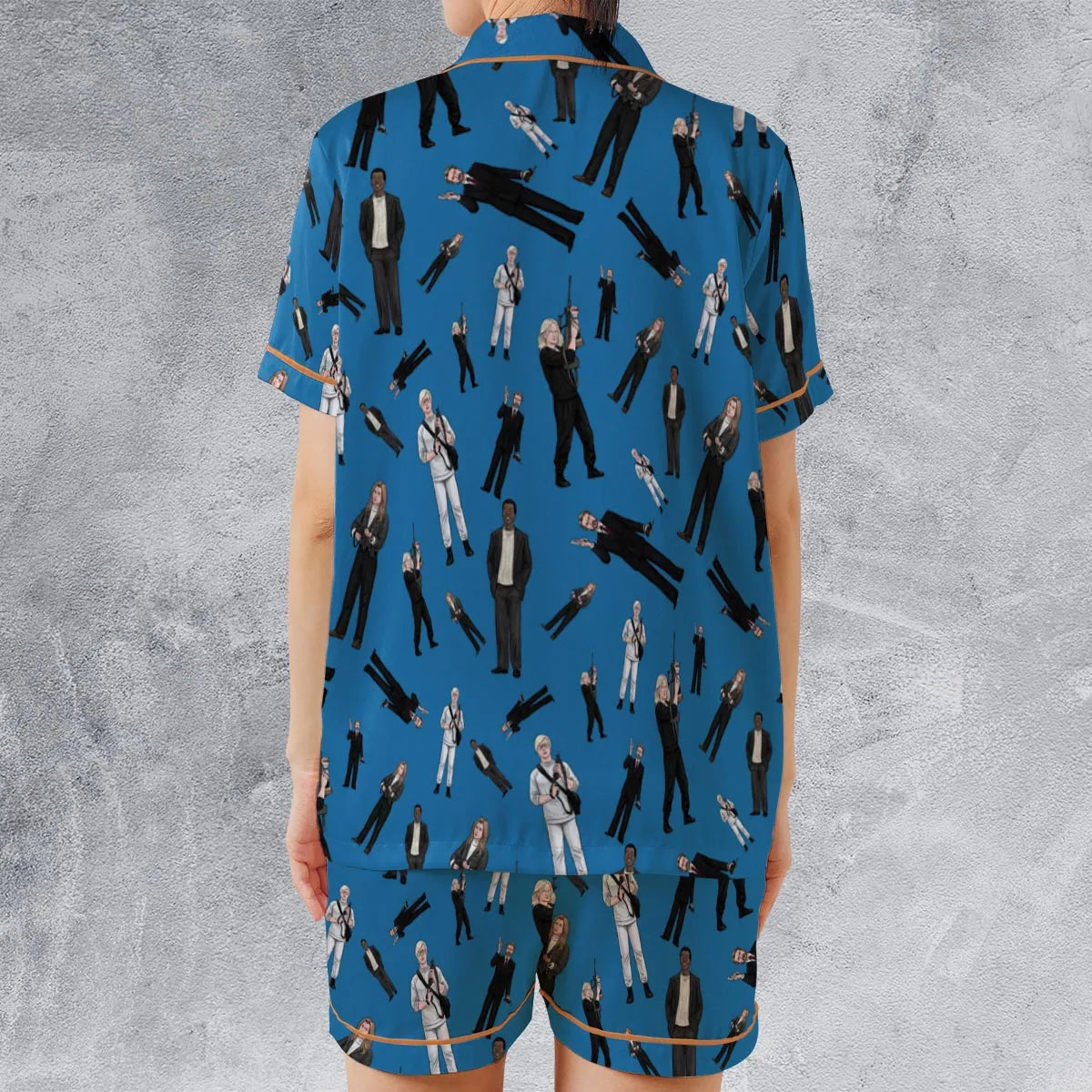 Satin Short-Sleeve Pajamas Set - 6XC2F6Z7