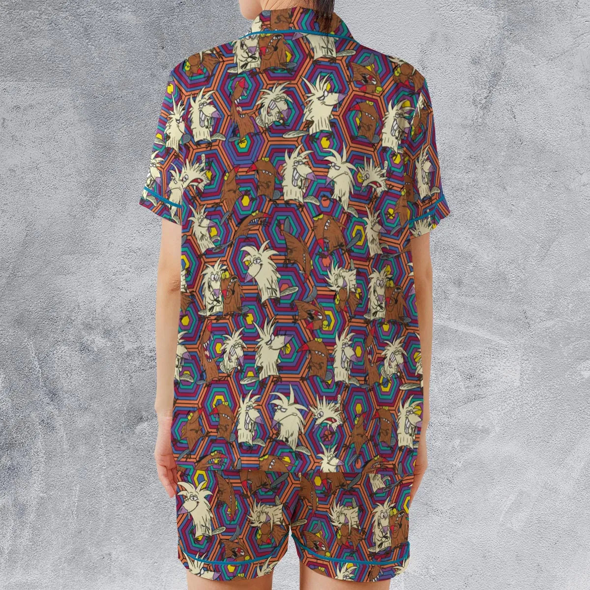 Satin Short-Sleeve Pajamas Set - W25UBT4Q