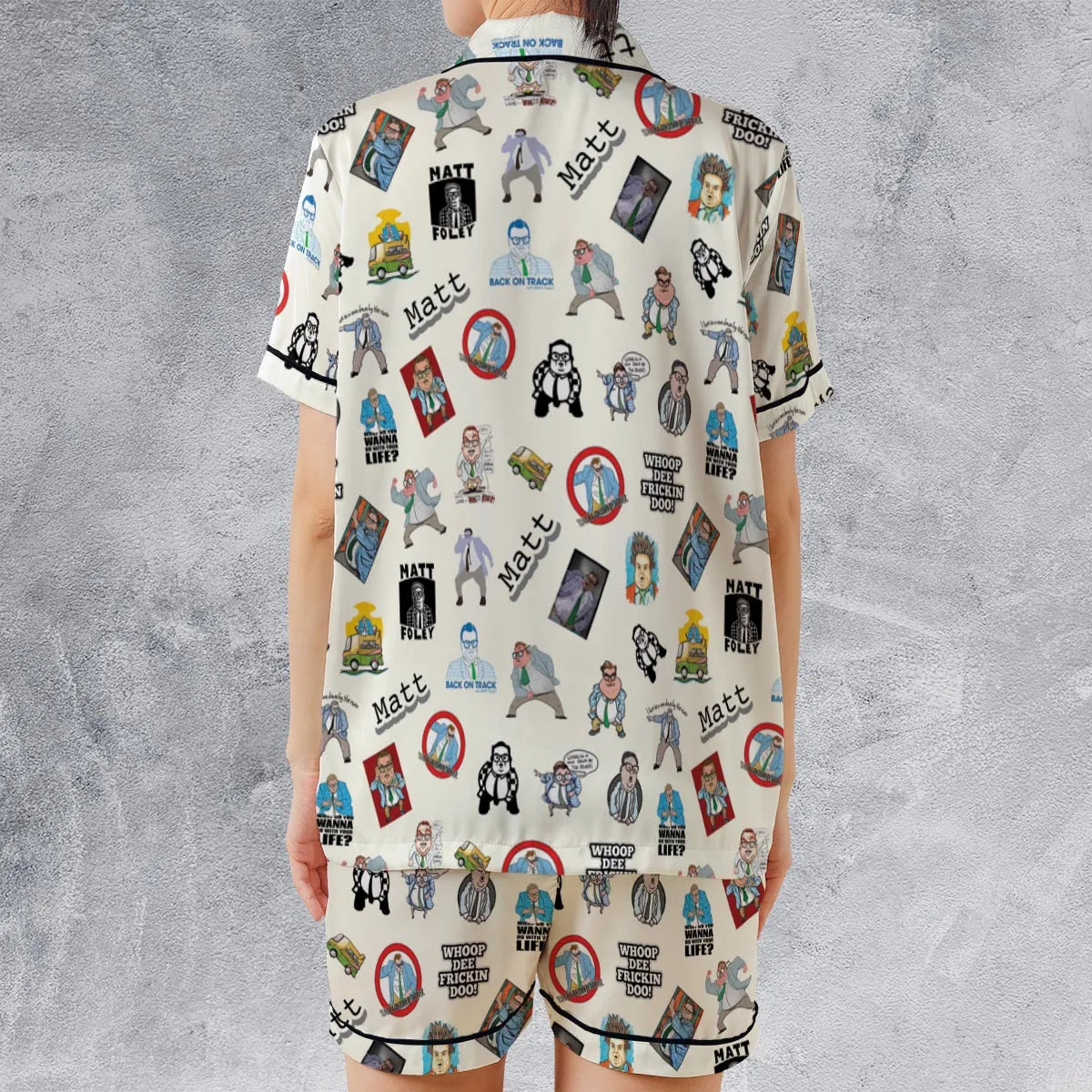 Satin Short-Sleeve Pajamas Set - HDMRVS22