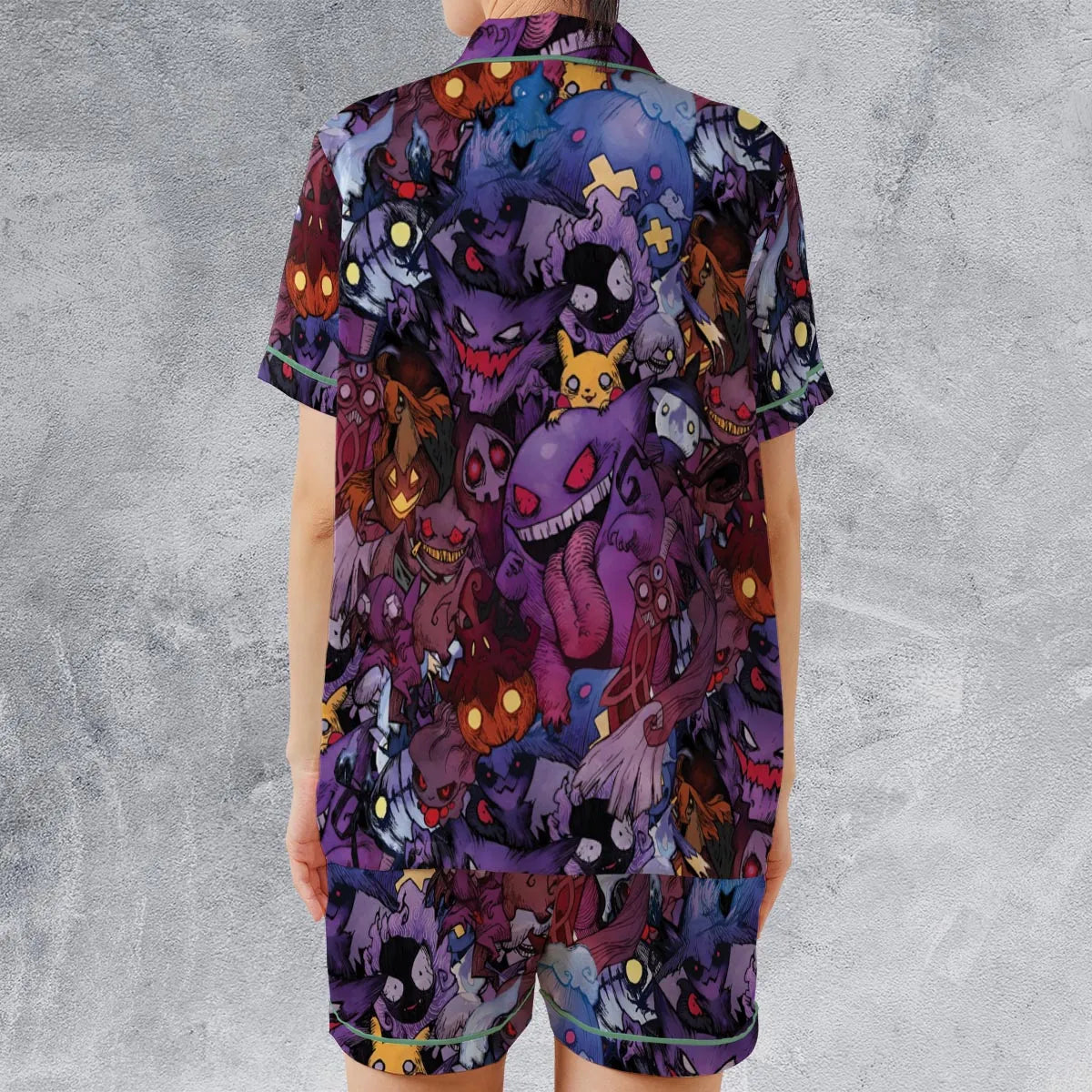 Satin Short-Sleeve Pajamas Set - PBFE52ED