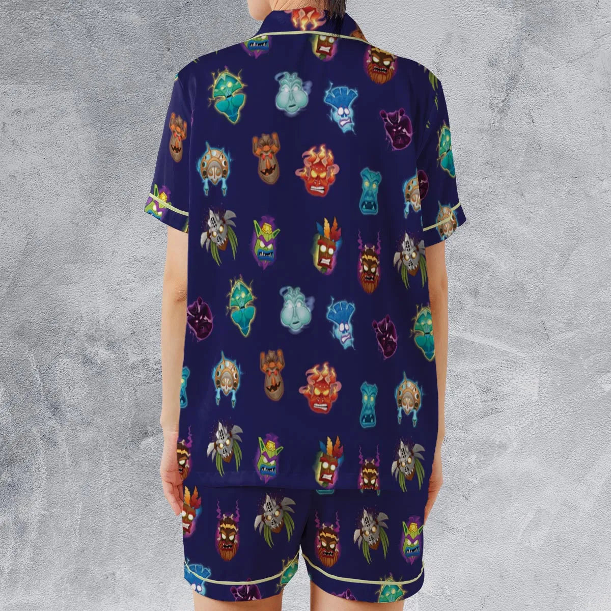 Satin Short-Sleeve Pajamas Set - VH1YG3Z4