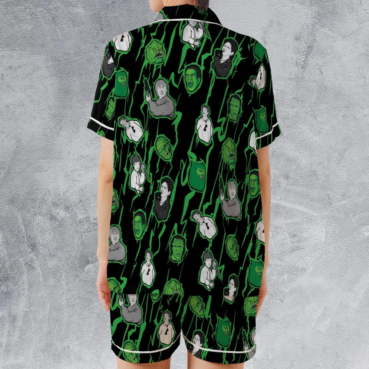 Satin Short-Sleeve Pajamas Set - A8PPNGWA