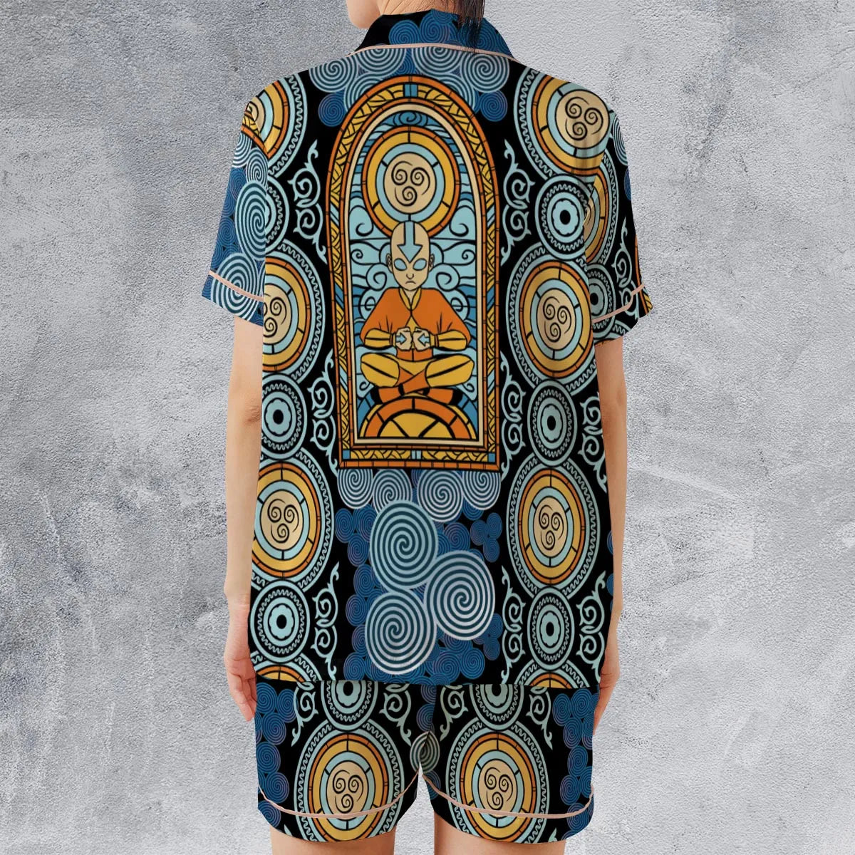 Satin Short-Sleeve Pajamas Set - MPWV5RZ9