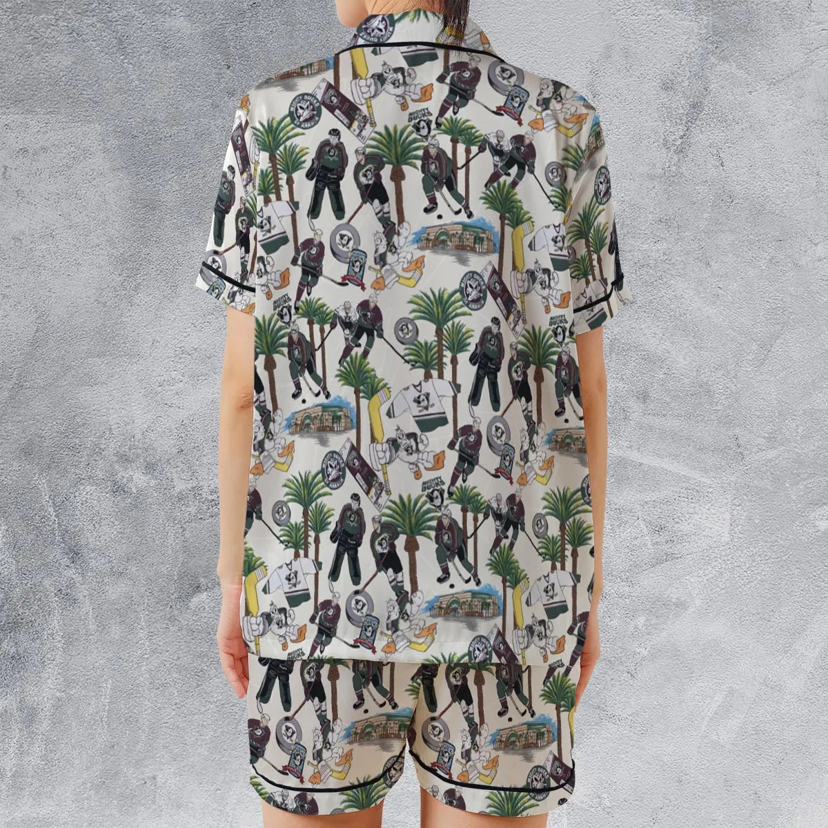 Satin Short-Sleeve Pajamas Set - Y1QZWYYR