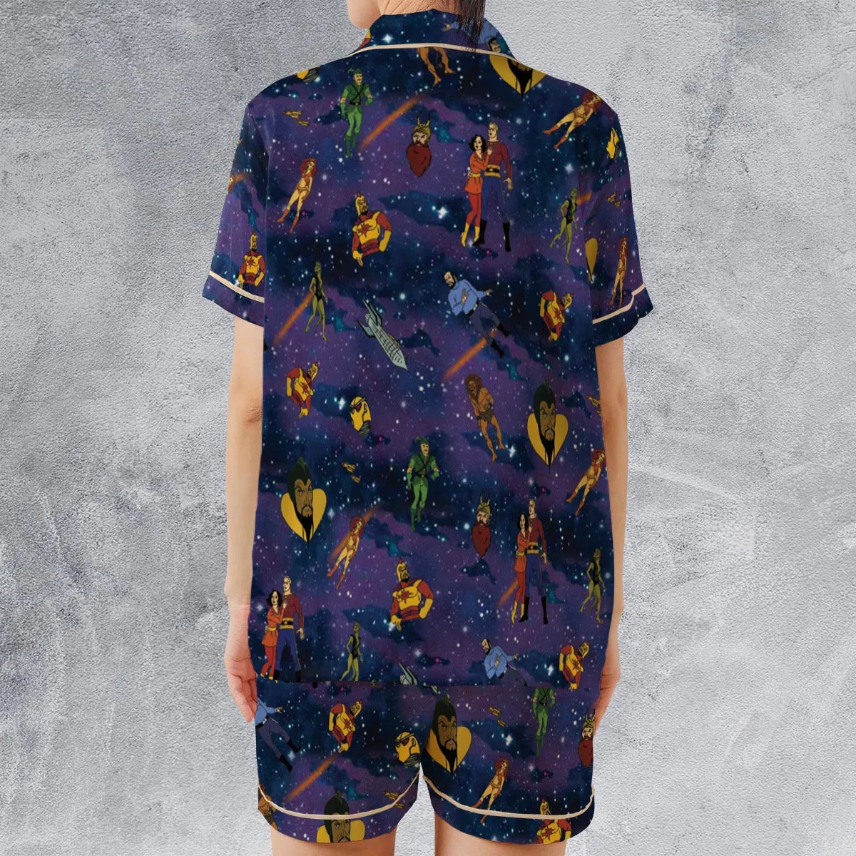 Satin Short-Sleeve Pajamas Set - NNUCN3HH