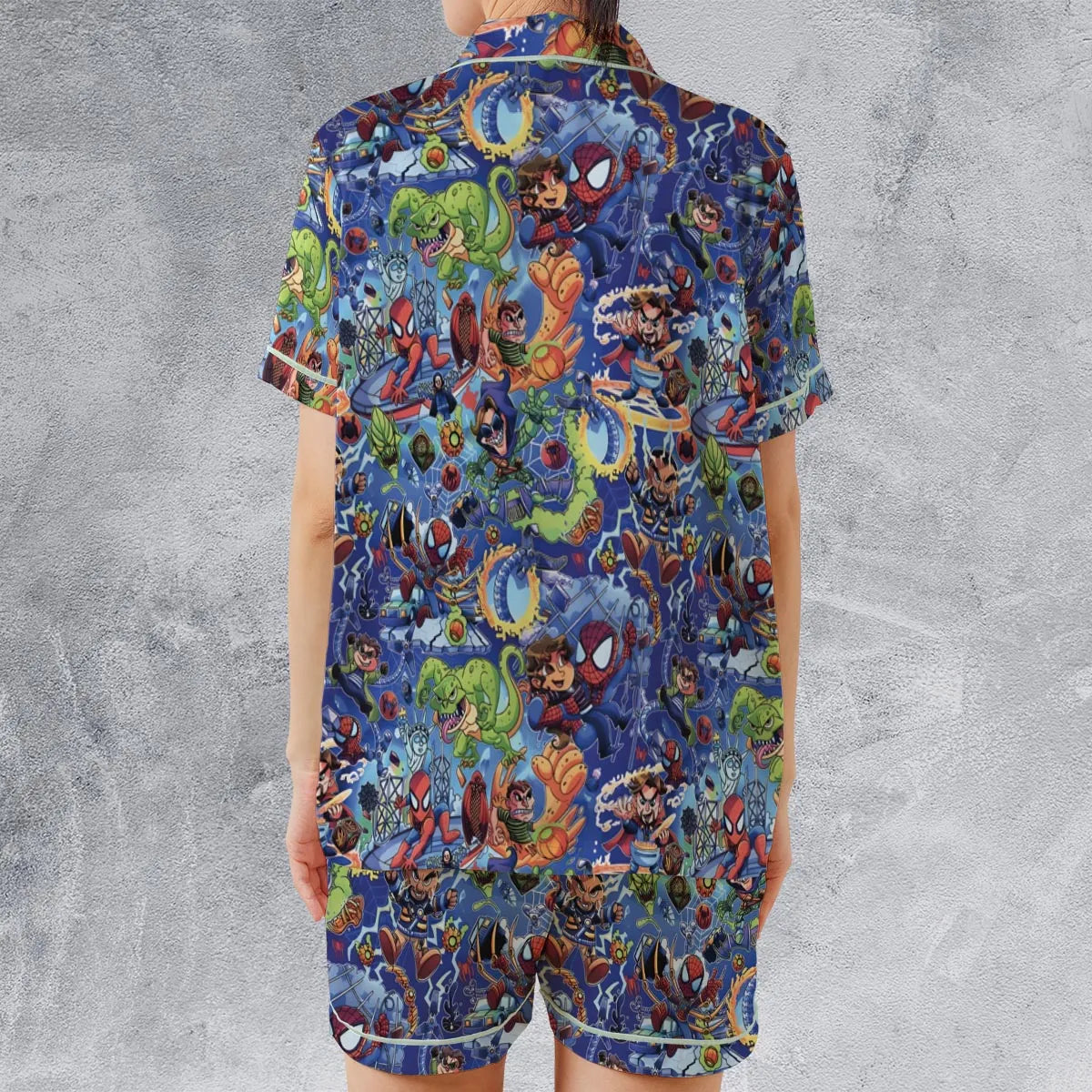 Satin Short-Sleeve Pajamas Set - S1AQCFYJ