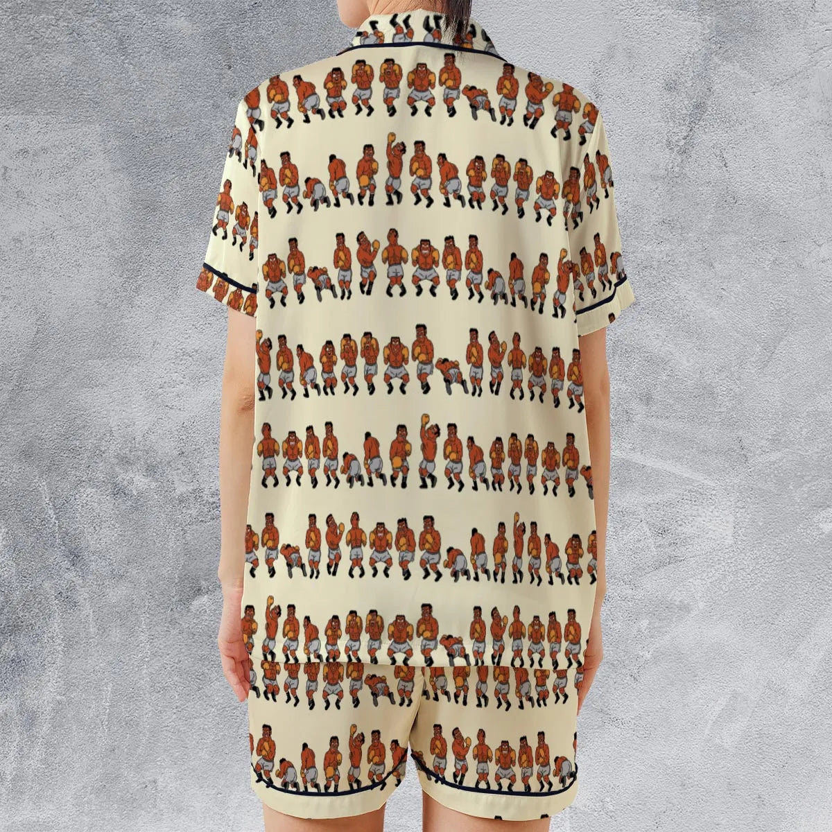 Satin Short-Sleeve Pajamas Set - 7GVSYGLP
