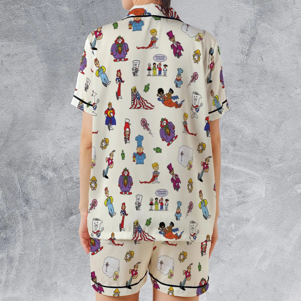 Satin Short-Sleeve Pajamas Set - GY9L3LG3