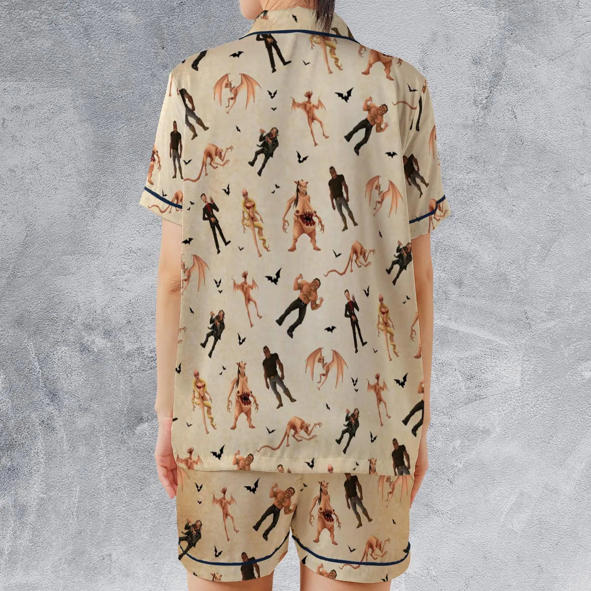 Satin Short-Sleeve Pajamas Set - YNRNCZ8F