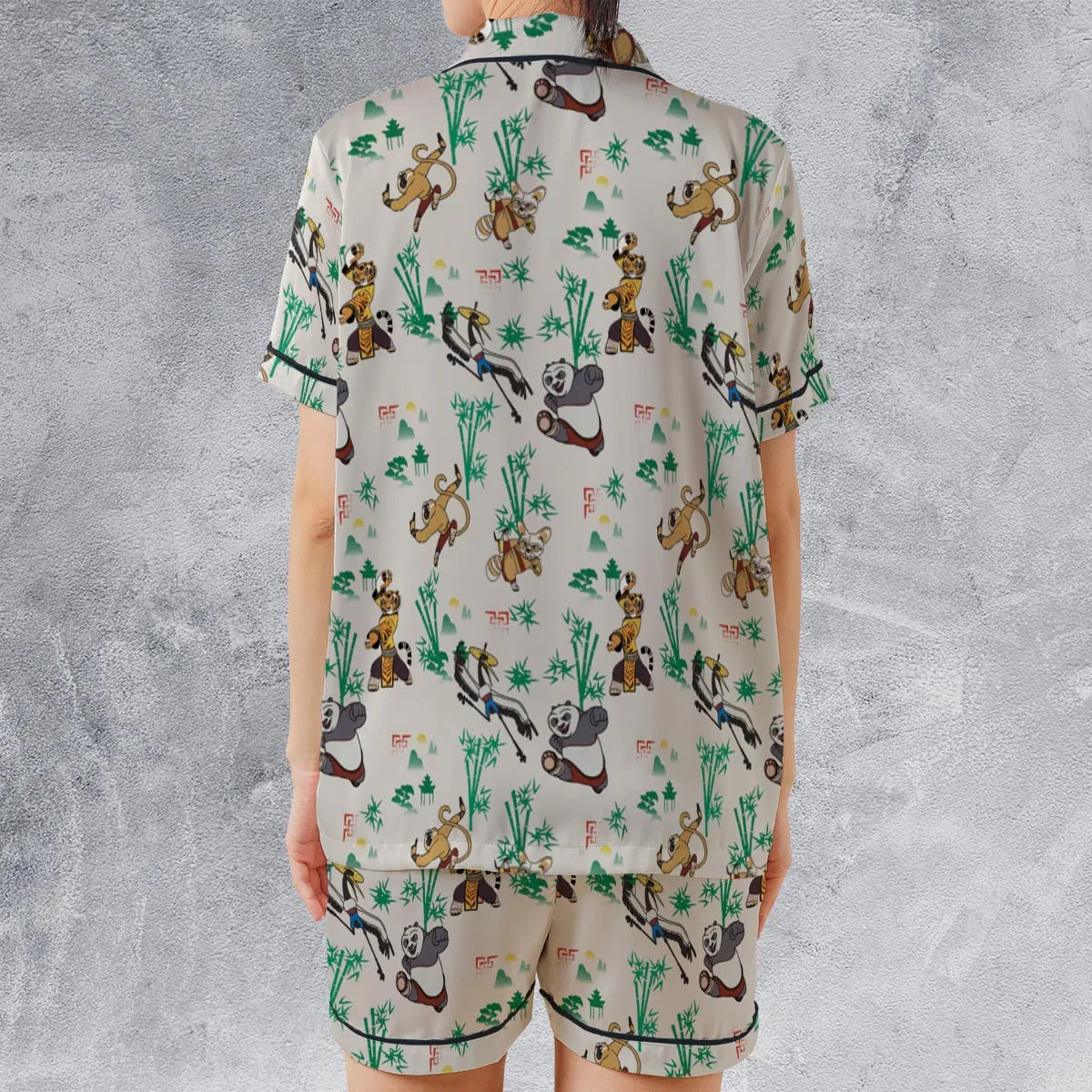 Satin Short-Sleeve Pajamas Set - UZAP4SYB
