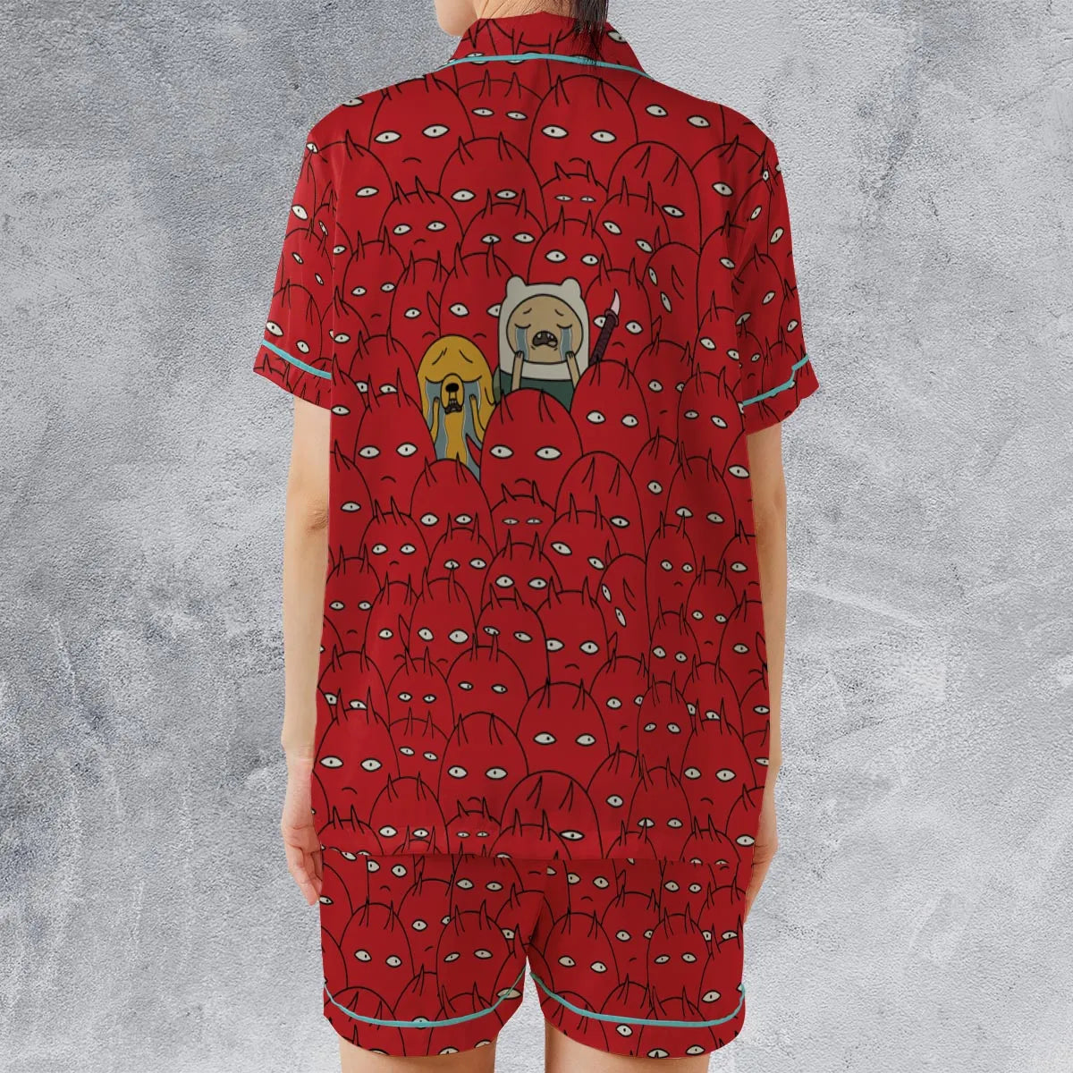 Satin Short-Sleeve Pajamas Set - 97FA33QX