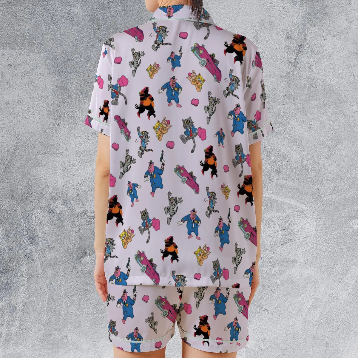 Satin Short-Sleeve Pajamas Set - BS5MJSST