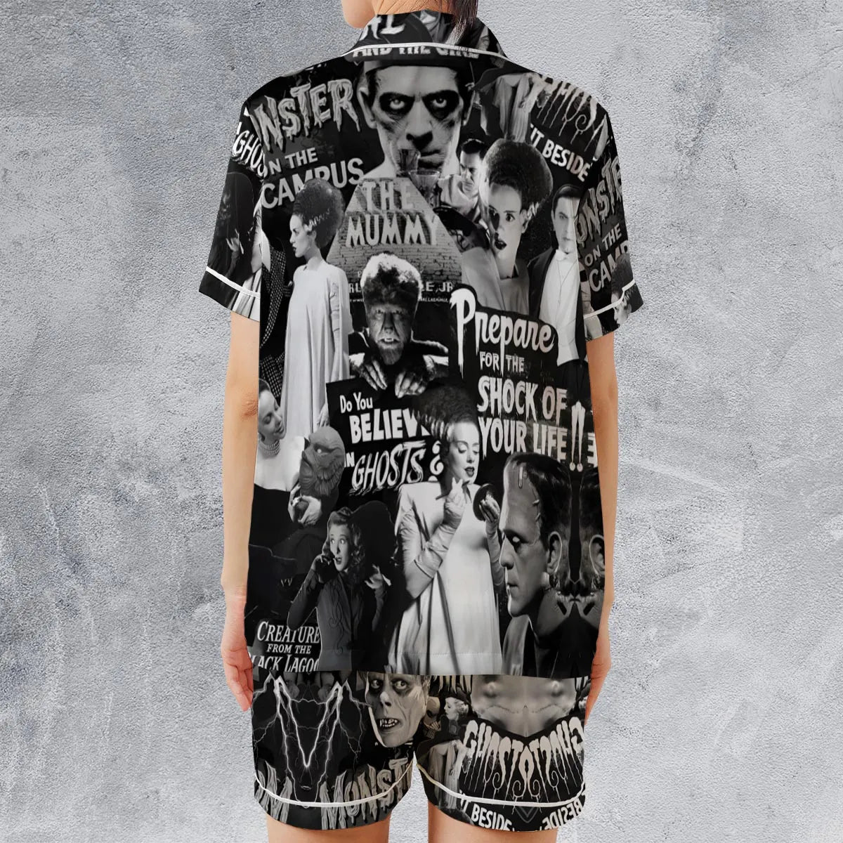 Satin Short-Sleeve Pajamas Set - 49C55BK7