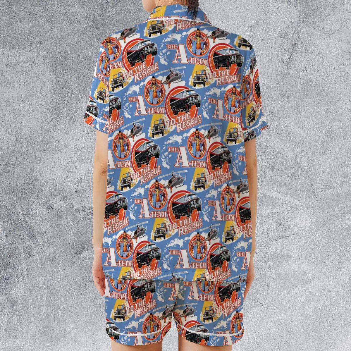 Satin Short-Sleeve Pajamas Set - KWU8GH96