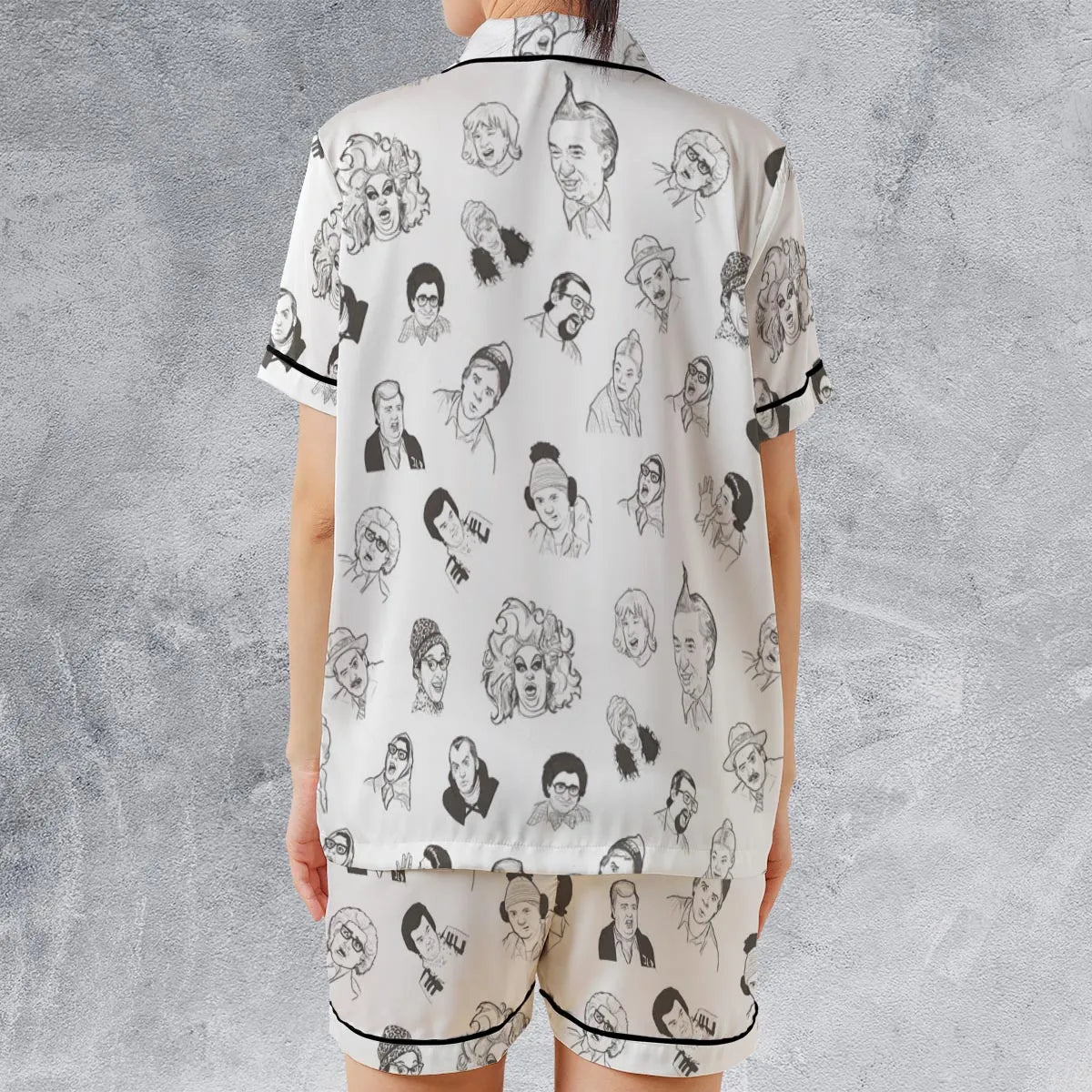 Satin Short-Sleeve Pajamas Set - HA5YSPUQ