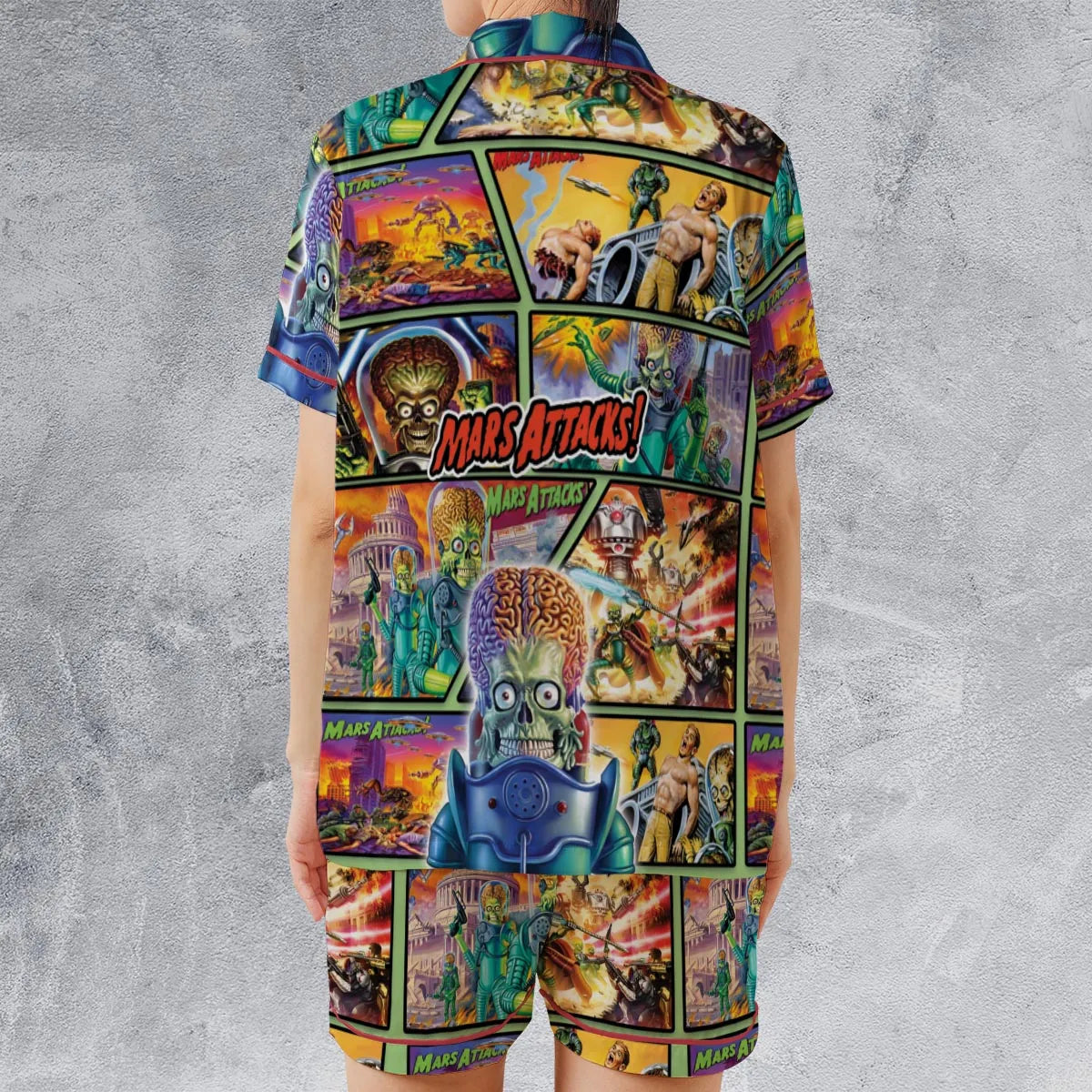 Satin Short-Sleeve Pajamas Set - ZJTKZNSV