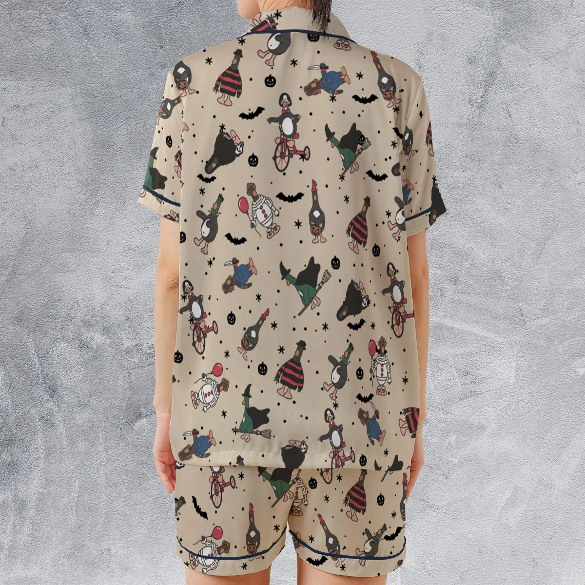 Satin Short-Sleeve Pajamas Set - MN42VEXE