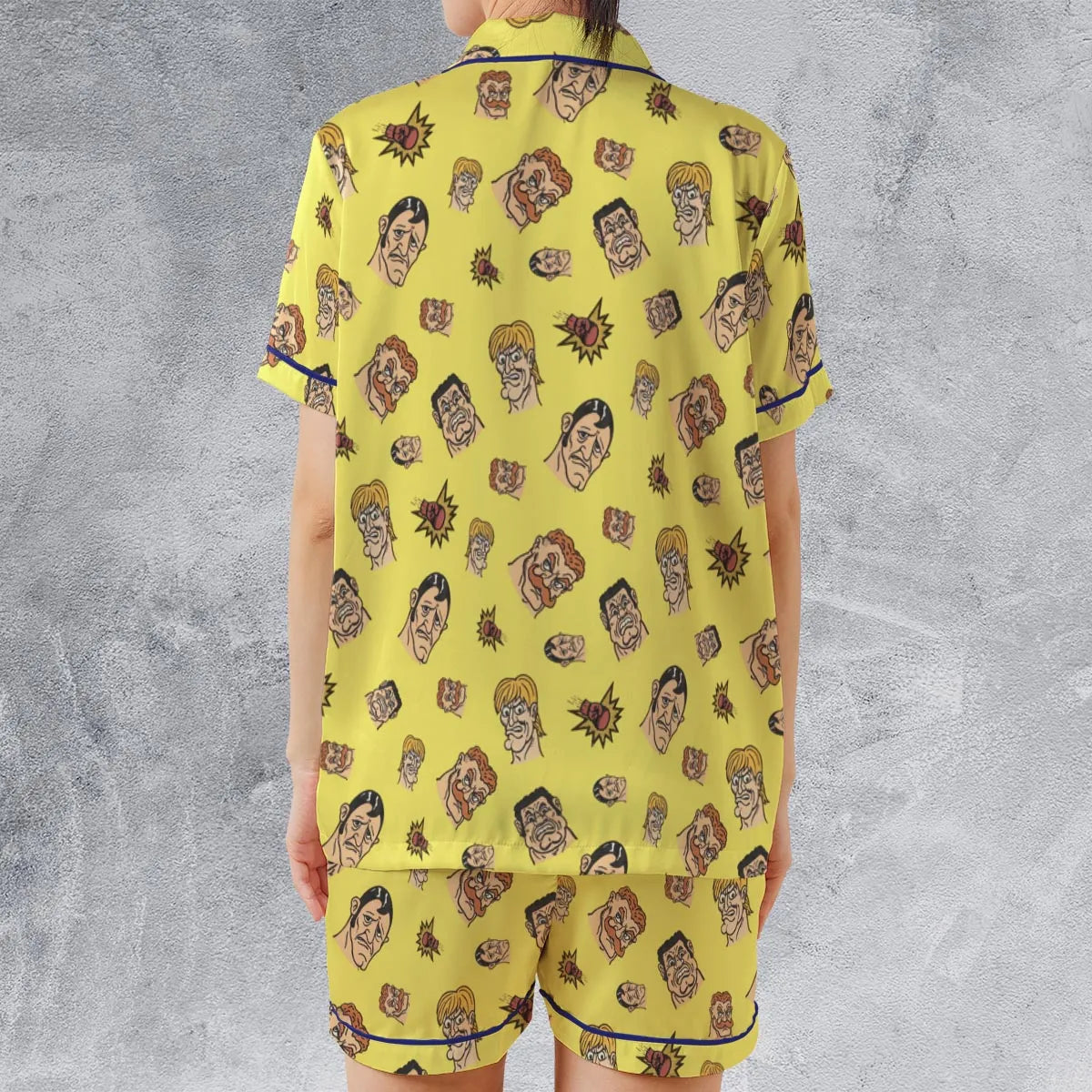 Satin Short-Sleeve Pajamas Set - BAQ5UFE6