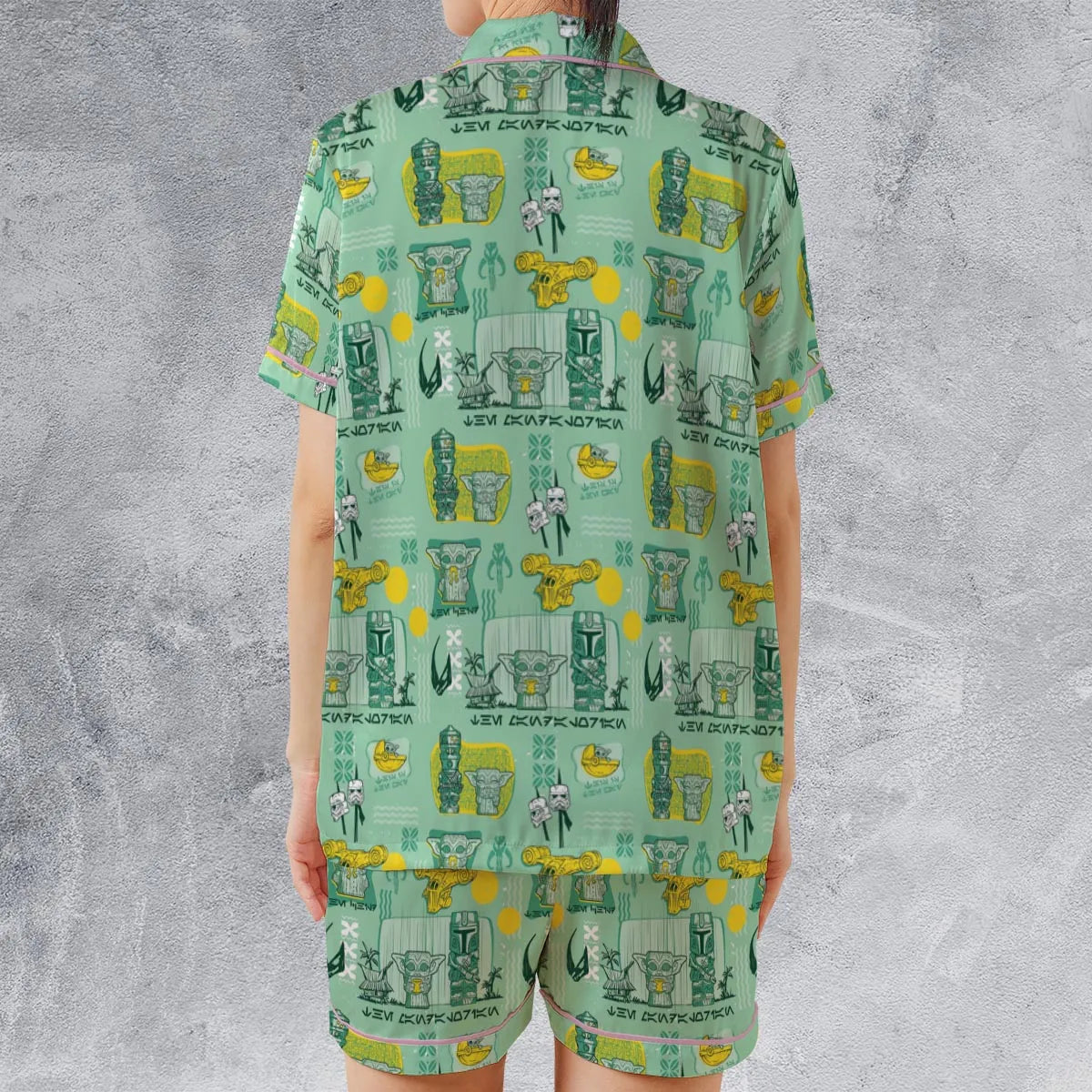 Satin Short-Sleeve Pajamas Set - KEK7L5VT