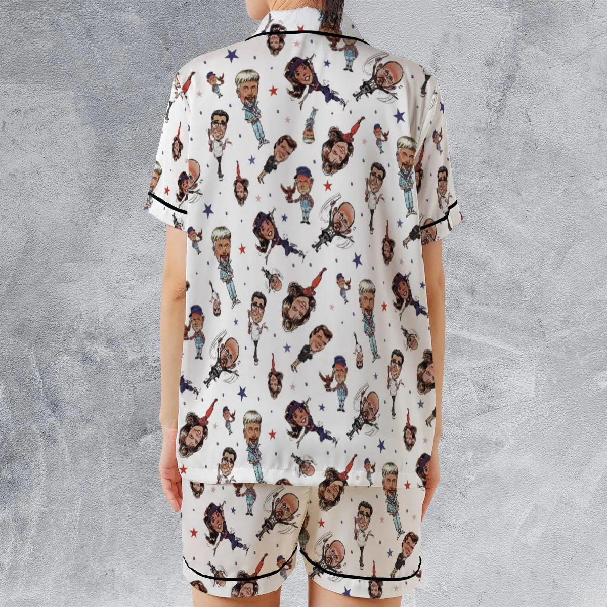 Satin Short-Sleeve Pajamas Set - AYMTS5MQ