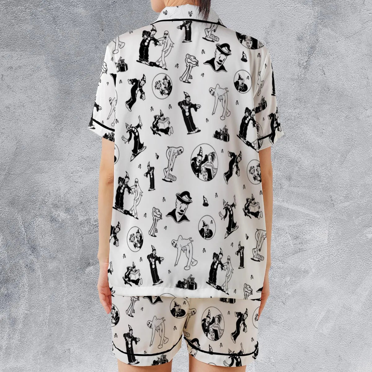 Satin Short-Sleeve Pajamas Set - N4C4E96H
