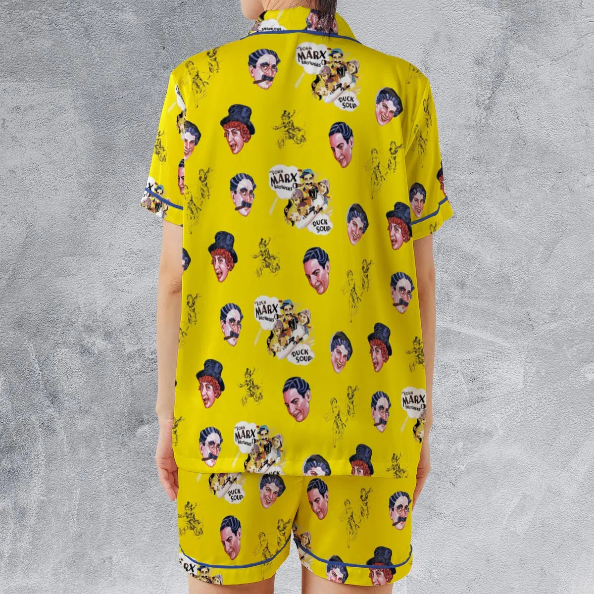 Satin Short-Sleeve Pajamas Set - B6QR31LB