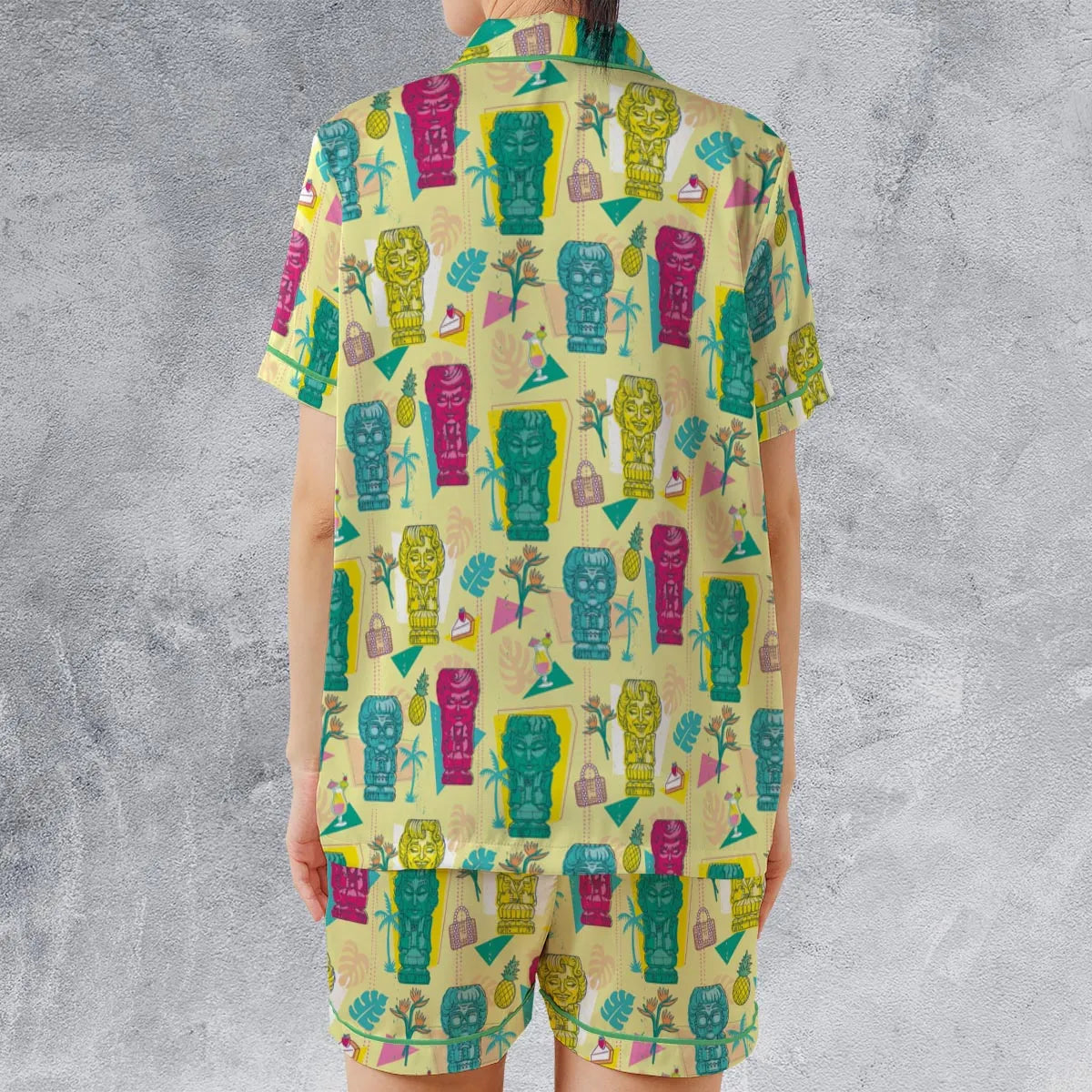 Satin Short-Sleeve Pajamas Set - AZHSP9LN