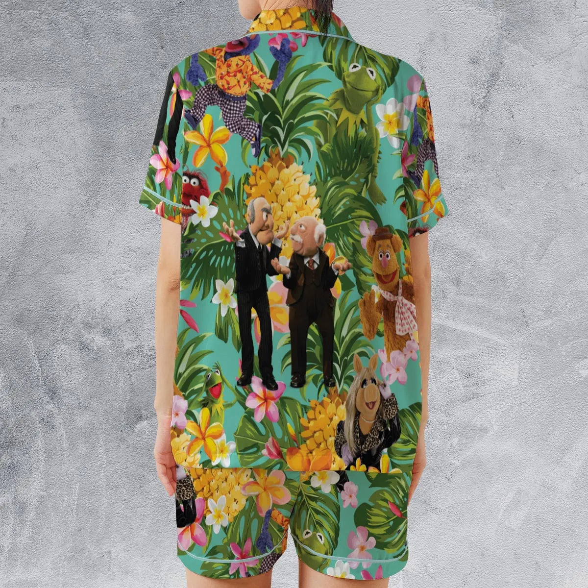 Satin Short-Sleeve Pajamas Set - MCX7GY4E