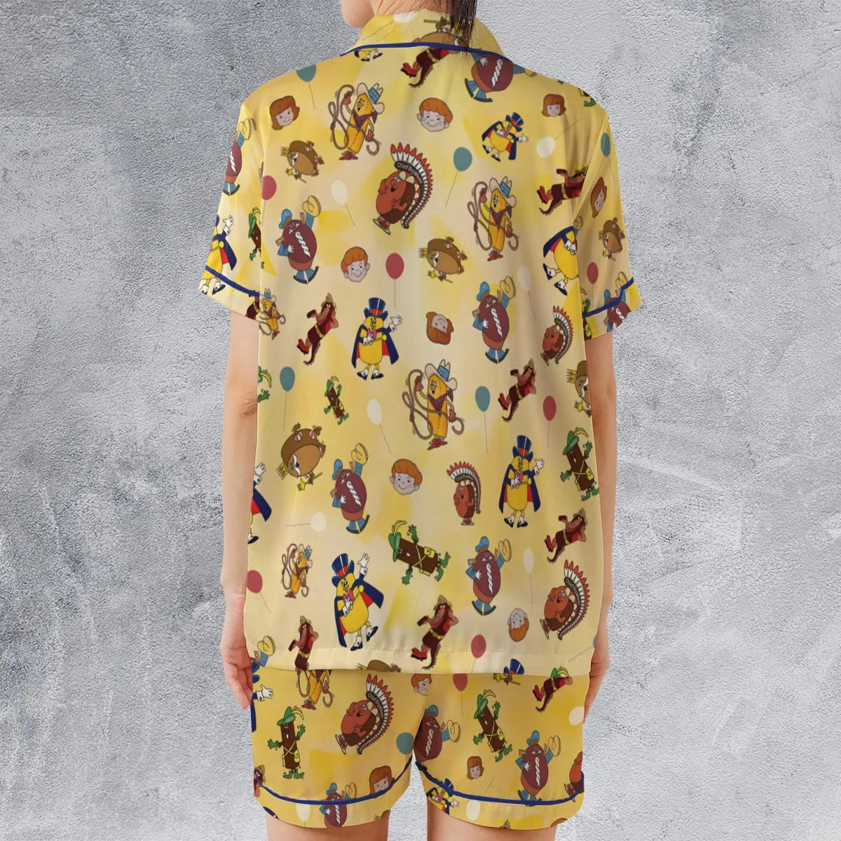 Satin Short-Sleeve Pajamas Set - 5W1HUZD2