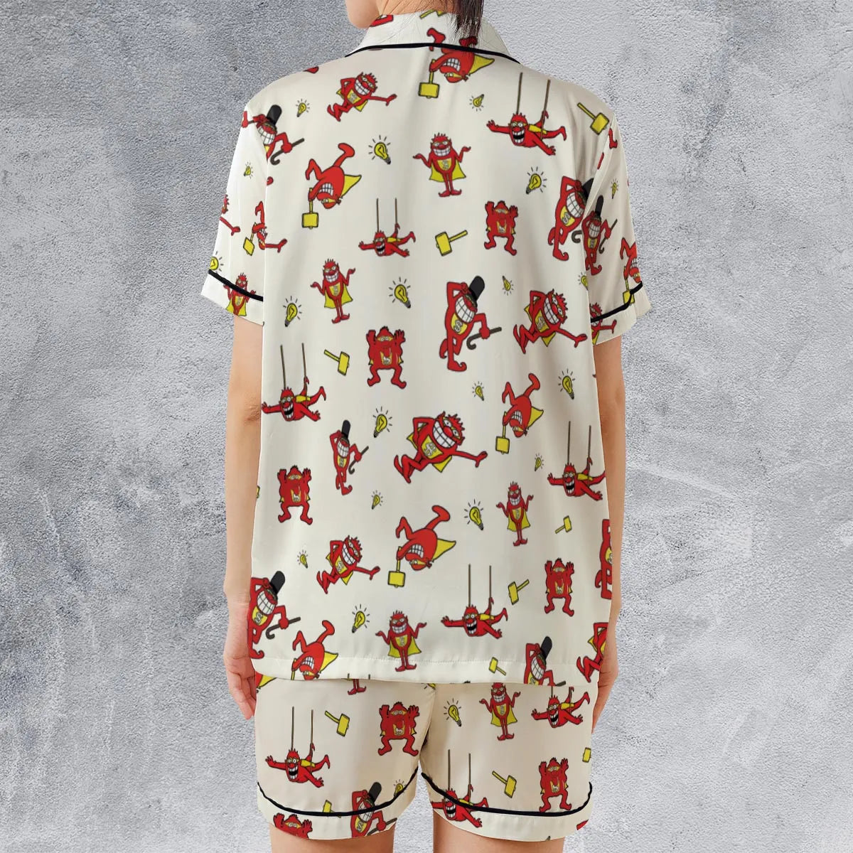 Satin Short-Sleeve Pajamas Set - 1MR8P6DR